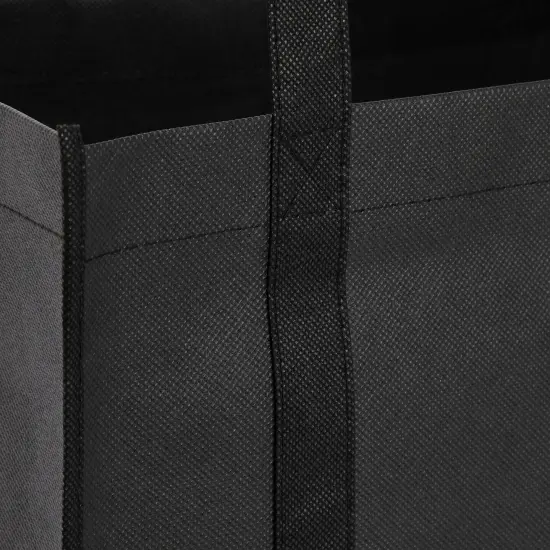 10 Pack Black Extra Large Reusable Grocery Bags with Handles for Shopping, Small Business, Retail (15.75 x 10 x 13 In) {5}