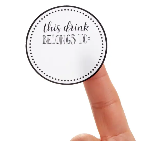 500 Pack Drink Stickers for Cups, Water Bottles, This Drink Belongs To Stickers for Wedding Reception, Birthday Party, Anniversary, Cocktail Party, Blank Cup Name Tags (2 In) Black {5}
