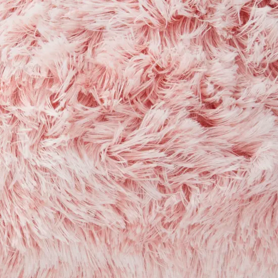 Blush Pink Faux Fur Throw Pillow Covers, Fuzzy Home Decor (20 x 20 Inches, 2 Pack) {7}