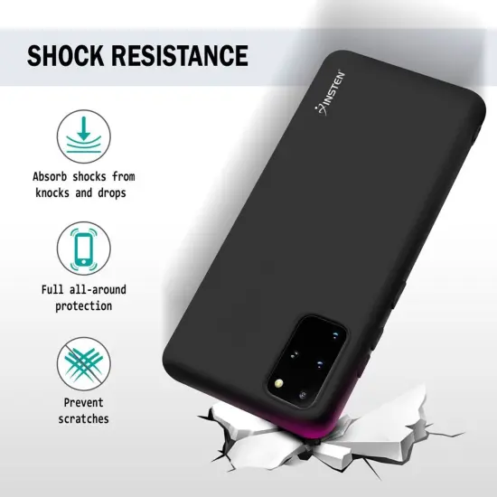 Matte Black Soft Flexible TPU Ultra Slim Phone Case Skin, Anti-Scratch Shockproof Compatible with Samsung Galaxy S20 Plus 6.7" / S20+ 5G by Insten {3}