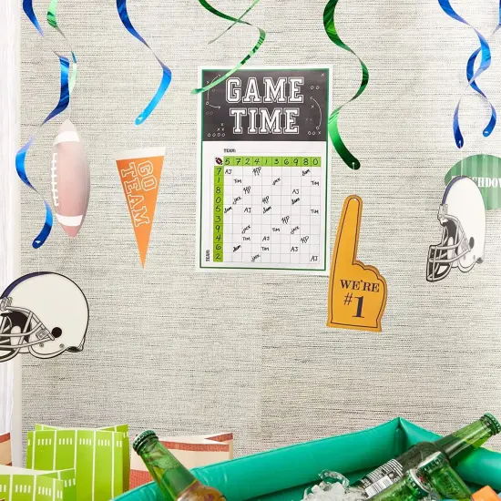 12 Pack Football Betting Squares Game Poster (11 x 17 inches) with 4 Sticky Tabs for Office Pool, Football Party Decorations Black {3}