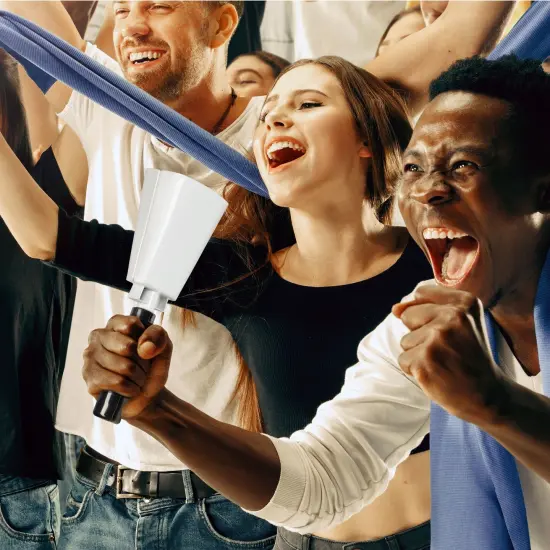 2 Pack 9.5-inch Cowbells for Sporting Events, Percussion Noise Makers with Handle for Football Games, Stadiums (White) {2}