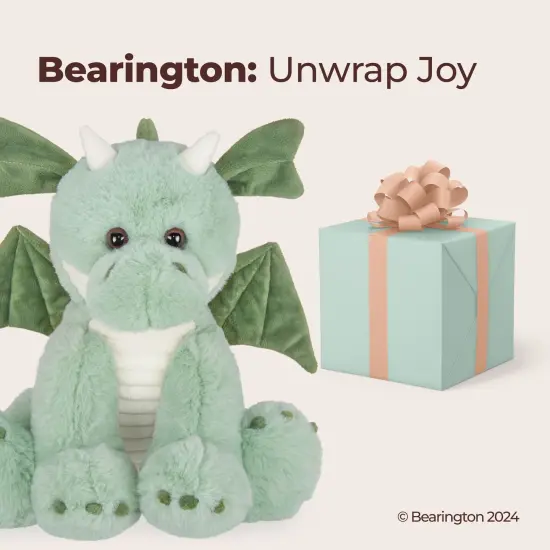 Bearington Collection Burnie Plush Dragon Stuffed Animal, 10.5 Inch, For Ages 1-14 Green {5}