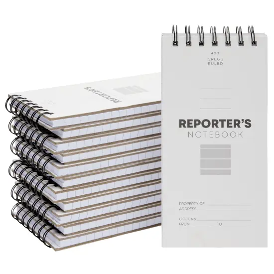 12 Pack Reporters Notebook, Spiral Note Pad for Journalist, Detective (70 Sheets/140 Pages Per Book, 4x8 In) White {1}