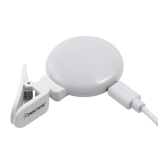 2" LED 360° Mini Ring Light with Clip for Photo, Video, Phone, Laptop Dimmable, 3 Switchable Modes, 20 Beads, Rechargeable Micro USB (White) {6}