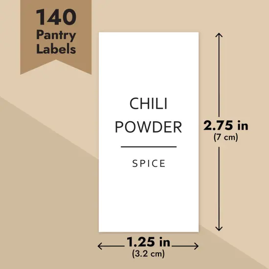 Talented Kitchen 140 Minimalist Spice Jar Labels - Preprinted Seasoning Stickers for Herb Bottles, Spice Rack, Pantry Organization (Black Print on White Matte Backing) {1}