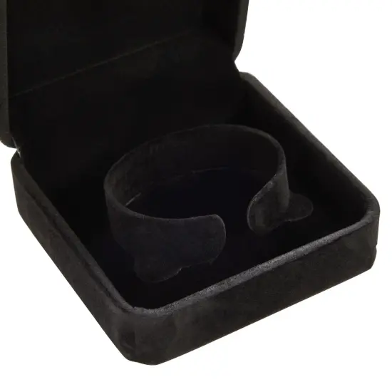 Small Velvet Jewelry Gift Box for Women, Bracelets, Rings, Earrings, Necklace (Black, 3.5 x 3.5 x 1.6 In) {6}