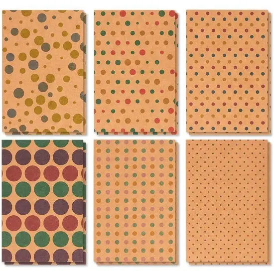 36 Pack Kraft Greeting Cards with Envelopes Blank Inside (Polka Dot) Brown {1}