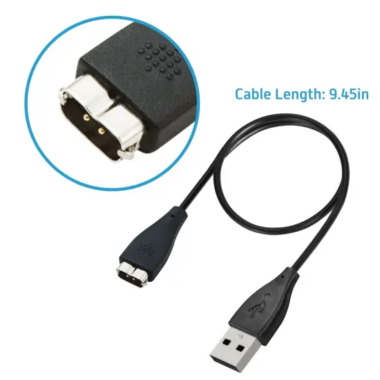 Insten USB Charging Cable Compatible with Fitbit Charge HR Fitness Tracker, Black, 9.5 in {5}
