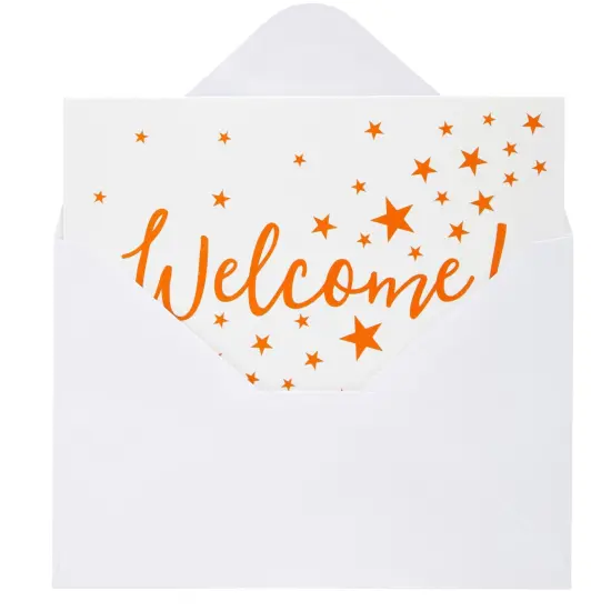 36 Pack Bulk Welcome Cards with Envelopes for Guests, Employees, Business, Star Pattern Design, Blank Interior (4x6 In) White {7}