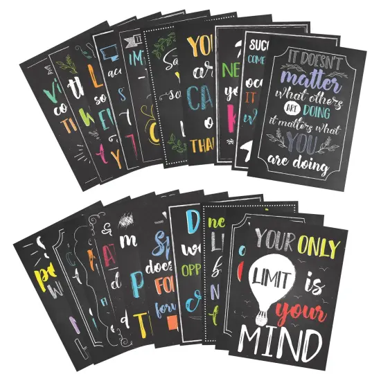 20 Pack Motivational Posters with Positive Quotes for Middle and High School Classrooms, Bulletin Boards, and Gifts, Inspirational Growth Mindset Posters (13 x 19 In) {4}