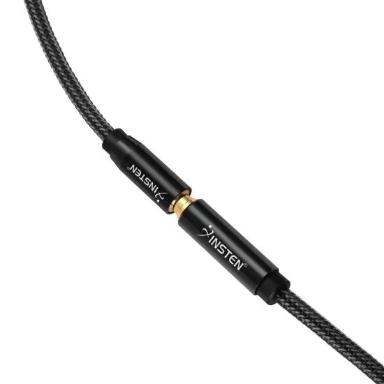 3.5mm Headphone Extension Cable, 90 Deg Male to Female, TRRS, 1.5 Feet Black {5}