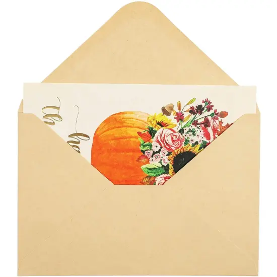 Happy Thanksgiving Greeting Cards, Floral Pumpkin (4 x 6 In, 60 Pack) Multicolor {4}