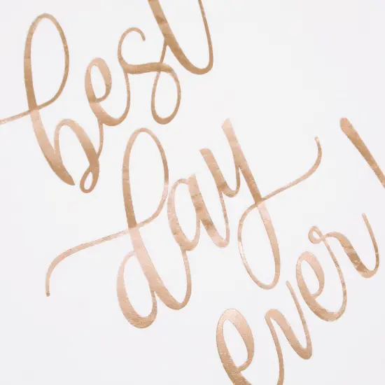 50-Pack Best Day Ever Napkins - Disposable Napkins for Wedding Reception, Bridal Shower, Engagement Party (Rose Gold, 5x5 In) White {7}