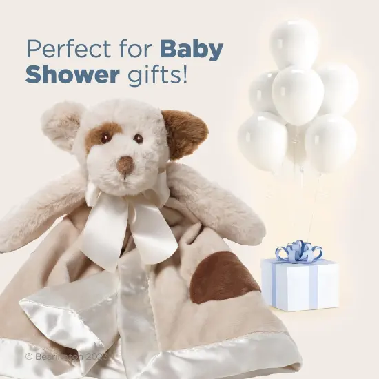 Bearington Baby Lil&rsquo; Spot Snuggler, 15 Inch Puppy Dog Plush Stuffed Animal Security Blanket Lovey for Babies, Gender Neutral Baby Shower Gifts, For Ages 0-14 Multicolor {5}