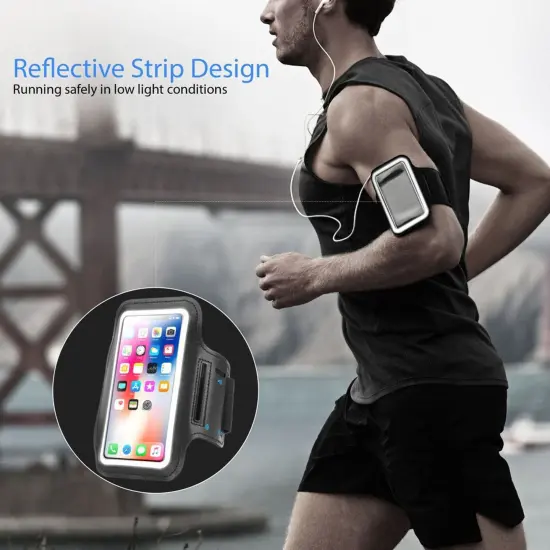 Insten Running Armband Cell Phone Holder for iPhone 13 Mini/12 Mini/SE (3rd 2nd Gen) up to 5.5") Black {5}