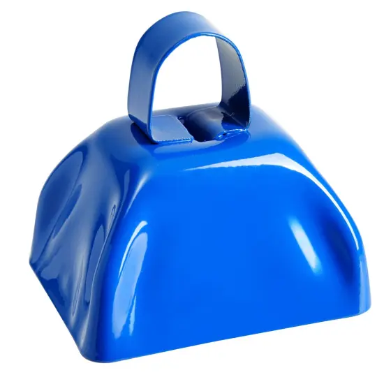 Blue Panda 12 Pack 3-inch Cowbells with Handle, Blue Hand Percussion Cow Bells Noise Makers for Sporting Events, Football Games and Celebrations {7}