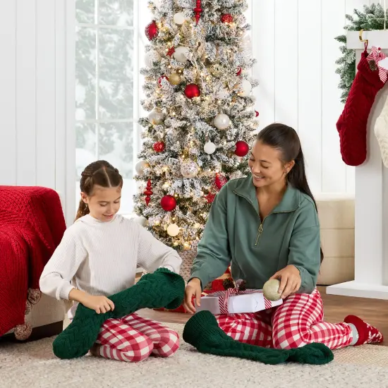 Best Choice Products Pre-Lit Artificial Snow Flocked Pencil Christmas Tree Holiday Decoration {4}