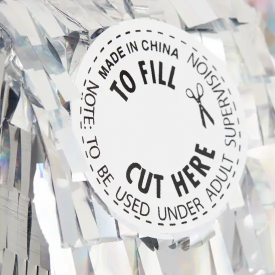 Small Holographic Silver Foil Number 0 Pinata for Kids Birthday Party Decorations (15.7x9x3 in) {3}