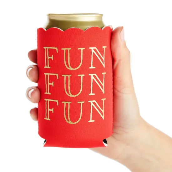 12-Pack Scalloped Can Cooler Sleeve for Soda, Beer, Drinks - Girls Trip Gifts Favors for Weekend Beach Party, Birthday, Bachelorette (2.5x4.2 in) Multicolor {5}