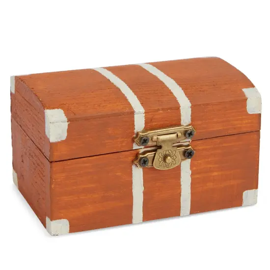12 Pack Unfinished Wooden Boxes for Crafts, Party Favors for Birthday Parties, Baby Shower, Treasure Chest with Lid and Clasp, Pirate Decorations (3.5 x 2.2 x 2 In) {7}