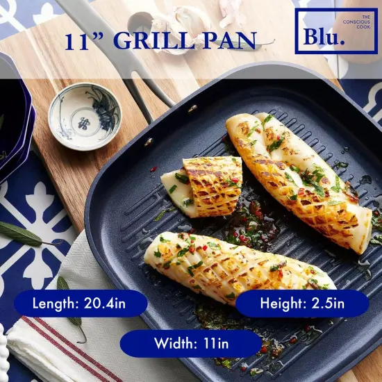 Blu. Cookware 11&rdquo; Nonstick Grill Pan Griddle, Non-Toxic {4}
