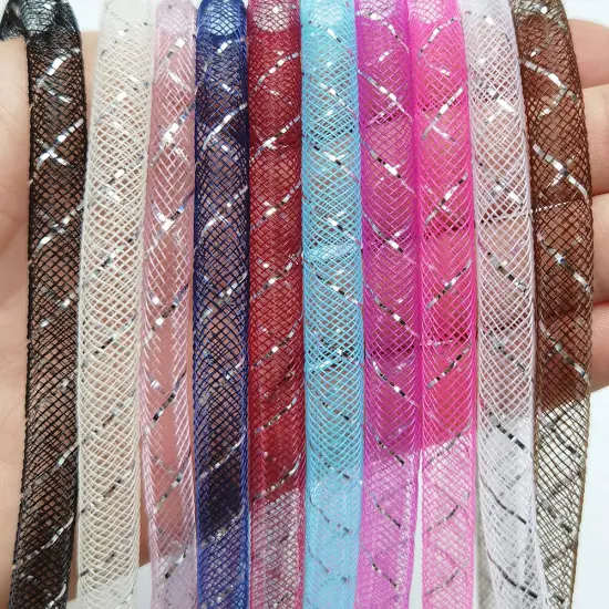 Craft Assorted 13 Colors 26Yards Solid Mesh Tube Deco Flex for Wreaths Crafts (Mix, 3/8"(8mm)) {1}