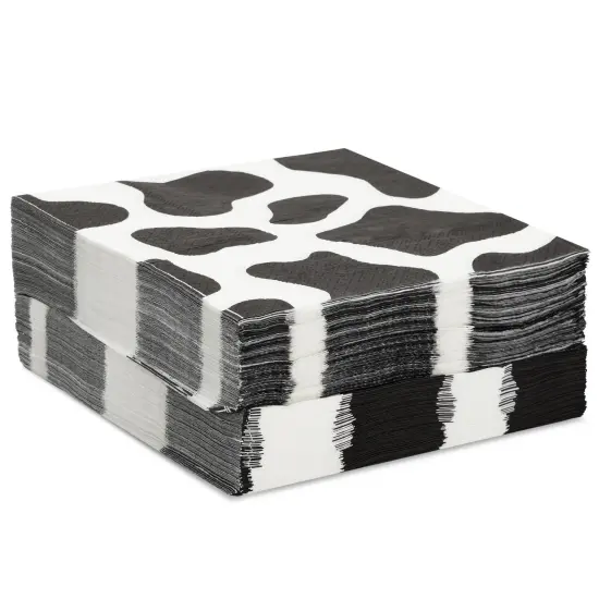 100 Pack Cow Print Napkins for Farm Animal Birthday Party Supplies (2-Ply, 6.5 x 6.5 In) {7}