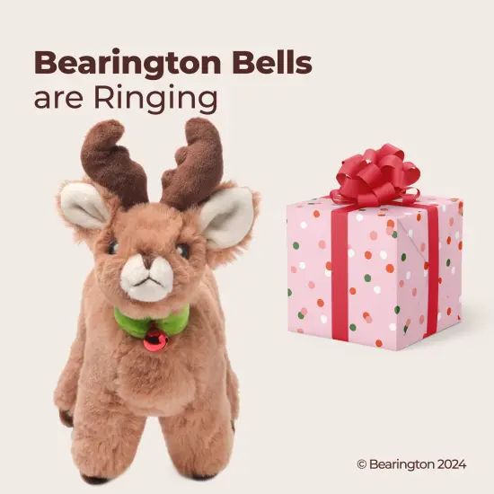 Bearington Jolly Reindeer Stuffed Animal, 8.27 Inch Christmas Stuffed Reindeer Plush, Ideal Small Christmas Stuffed Animals Gift for Toddlers, Kids & Teens, For Ages 3-14 Brown {5}