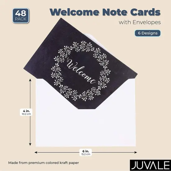 48 Pack Welcome Cards Bulk for Guests, Team Employees, New Home, or Wedding (4x6 in) {6}