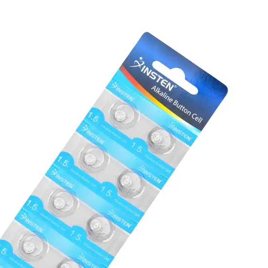 10 pcs Insten Alkaline Battery AG1 1.5V Button Cell Coin Batteries SR621SW SR60 SR621 SB-AGDG 280-34 T V364 D364 602 S621E GP364 AG1 AG-1 364 L621 LR621 Blue {3}
