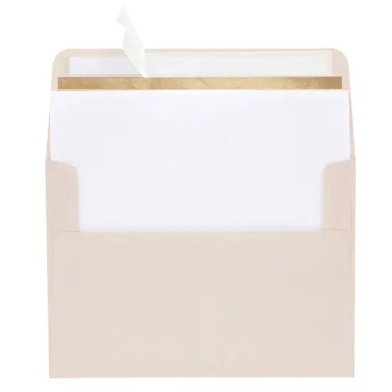 50 Pack Blush Pink 5x7 Envelopes for Invitations, Wedding, A7 Size with Bronze Lining and Self Adhesive Peel and Stick {6}