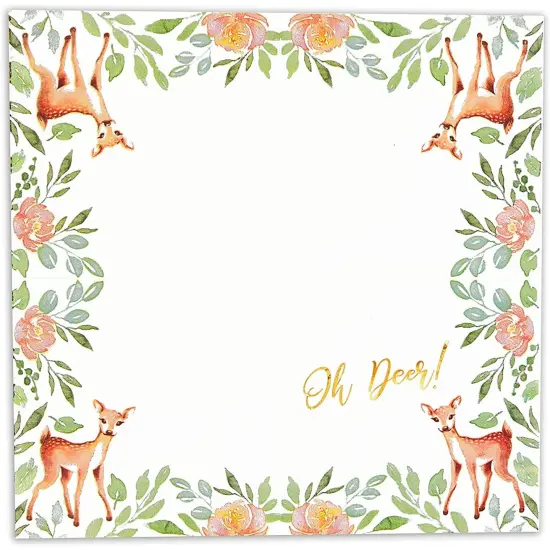 Oh Deer Baby Shower Decorations, White Paper Napkins (6.5 In, 50 Pack) {6}