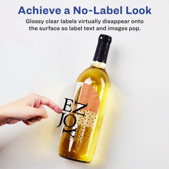 Avery Glossy Clear Arched Labels with Sure Feed, 4.75" x 3.5" {2}