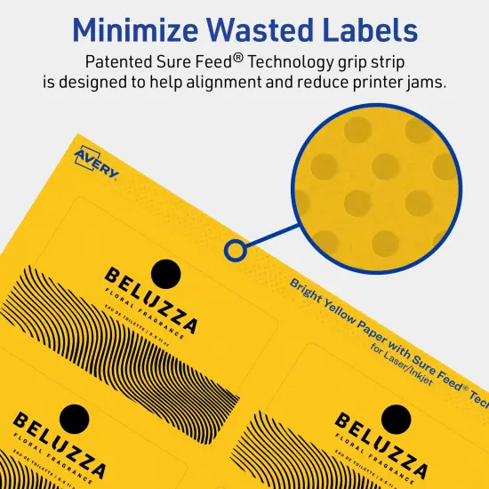 Avery Bright Yellow Paper Labels, 2" x 3.5" Rectangle {4}