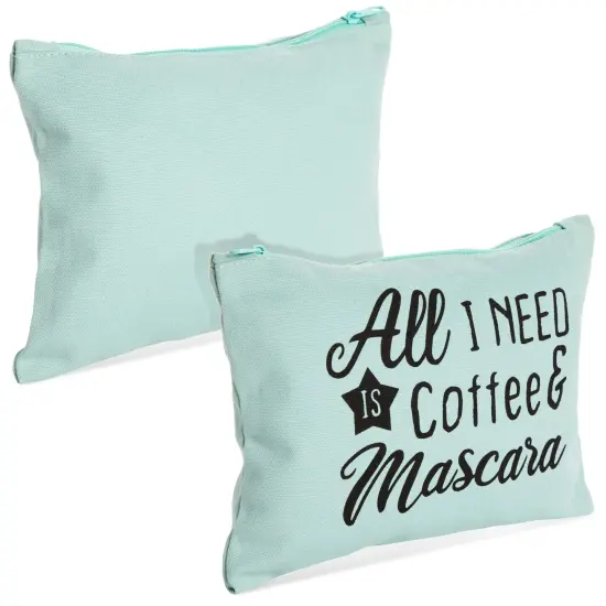 12-Pack Motivational Quote Canvas Bulk Makeup Bags with Zippers - 6x8 makeup bag for Women and Teens, Traveling, Work, Everyday Use (6 Designs) Multicolor {6}