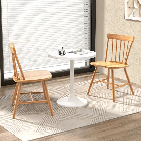 Farmhouse Kitchen Chair Set of 2 with Rubber Wood Frame, Classic Design, Comfortable Seating Natural {3}