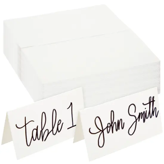 100 Pack Table Place Cards for Table Setting, Blank Name Note Cards for Wedding, Baby Shower, Events, Reserved Seating, White Seating Cards for Banquets (3.5 x 2 In) {1}