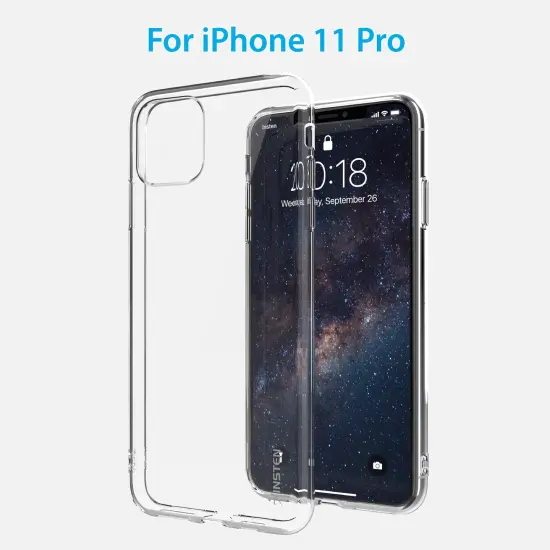 Insten Ultra Slim Soft TPU Rubber Protective Cover Compatible with iPhone 11 Pro 5.8" 2019 [Reinforced Camera Lens Protection / Shock-Resistant] Clear {2}