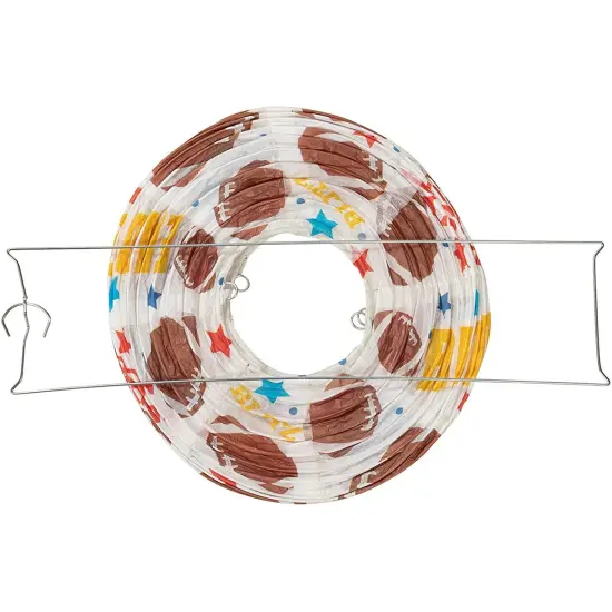 Football Party Decorations, Hanging Football Paper Lanterns (7.5 Inches, 6-Pack) White {5}