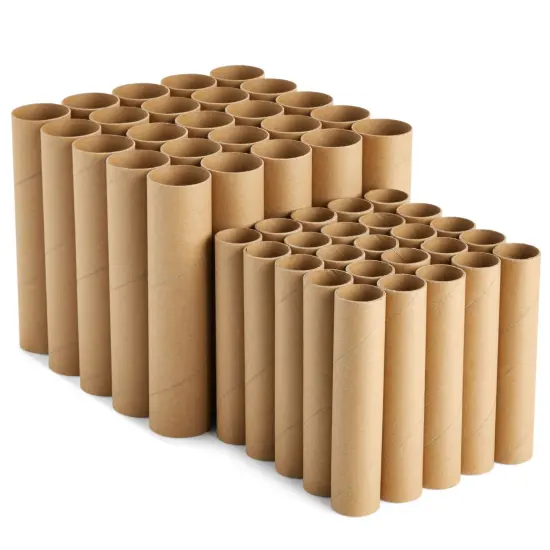Bright Creations 50 Brown Empty Paper Towel Rolls, 2 Size Cardboard Tubes for Crafts, DIY Art Projects (1.2 x 6 In and 1.7 x 7.5 In) {7}
