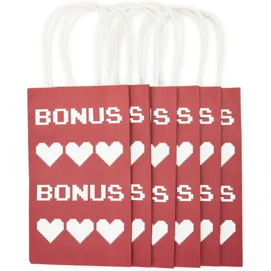 Video Game Party Favor Gift Bags for Kids Birthday (4 Assorted Designs, Kraft Paper, 24 Pack) Multicolor {4}