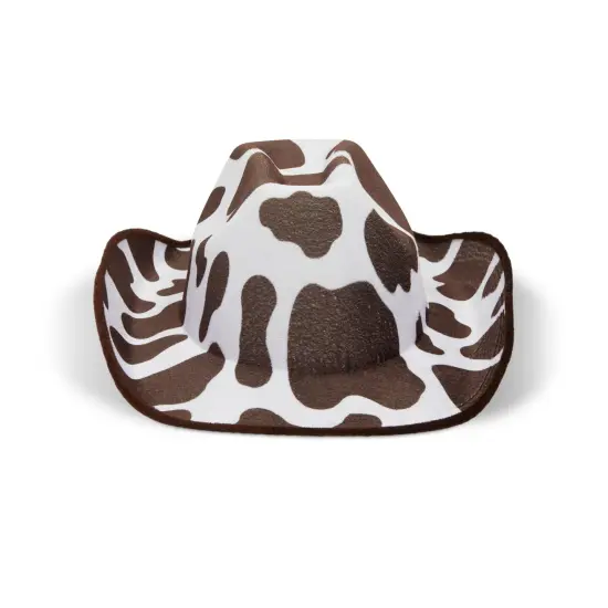Brown and White Cow Print Western Cowboy Hat for Party, Costume Accessories {5}