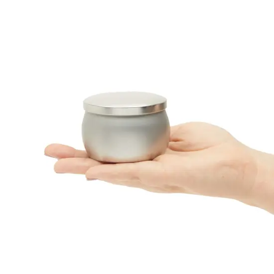 24 Pack Small 4 oz Candle Tins for Making Candles with Lids, Round Containers for DIY Crafts (Silver, 3 x 2 In) {4}