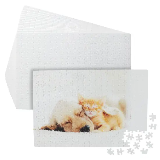 15 Pack Blank Sublimation Puzzles, Custom Puzzle for DIY Crafts, White Cardboard Heat Press Jigsaw, 16x11 in, 300 Pieces, Bulk {1}