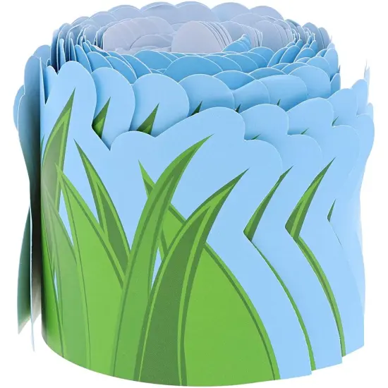 12 Pack Green Grass Bulletin Board Border Strips, Spring Classroom Decorations (36 ft) {6}