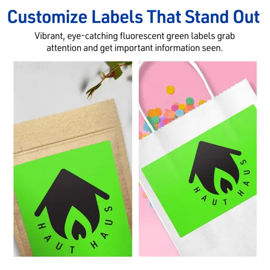 Avery Neon Green Paper Labels, 5" x 7" Rectangle {3}