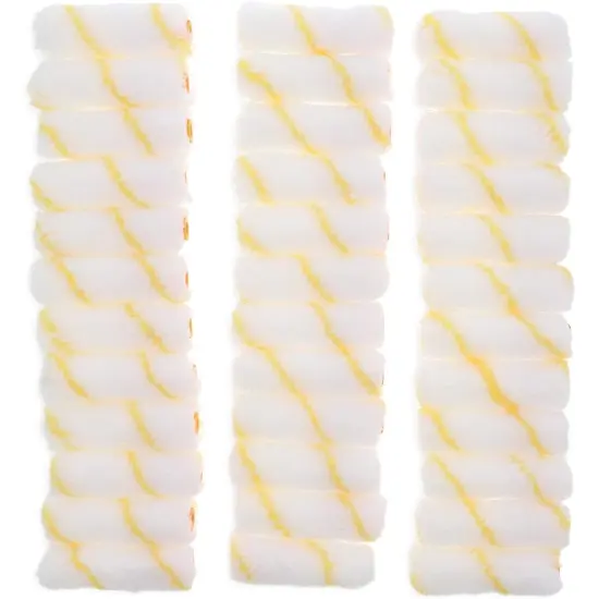 36 Pack Mini Paint Roller Covers, Painting Supplies, Roller Paint Brush (4 In) White {6}