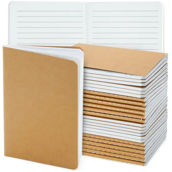 24-Pack Kraft Paper Notebooks A6 Size, 4x6 in Writing Journal with 80 Lined Pages, Notebook Set for Students, Kids, Classroom, Travel, Business, Office Supplies Brown {1}
