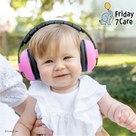 Friday 7Care Baby Headphones - Baby Ear Protection, Noise Cancelling Headphones with Adjustable Headband for Ages 0-24 Months, Pink Multicolor {6}
